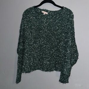Wonderly Sweater Womens Loose Knit Drop Shoulder Hunter Green